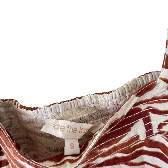 Love the Label Anthropologie Giraffe Print Eyelet Puff Sleeve Top - Picture 5 of 6